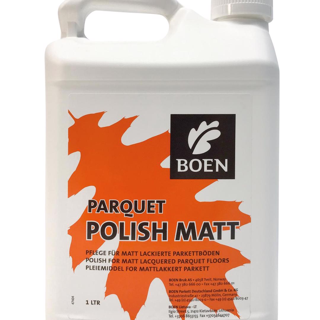 BOEN Polish matt 1l

Umweltschonendes Pflegemittel, wasserfest,
für Live Matt lackierte Oberflächen.
Verbrauch ca. 1 l für 30-50m²